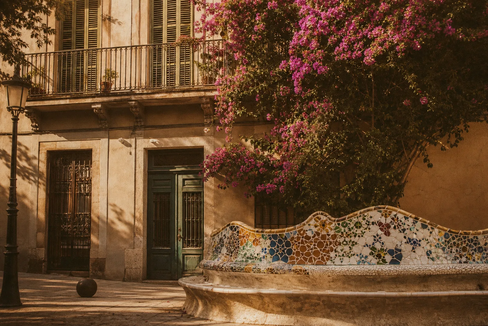 Barcelona vintage scene